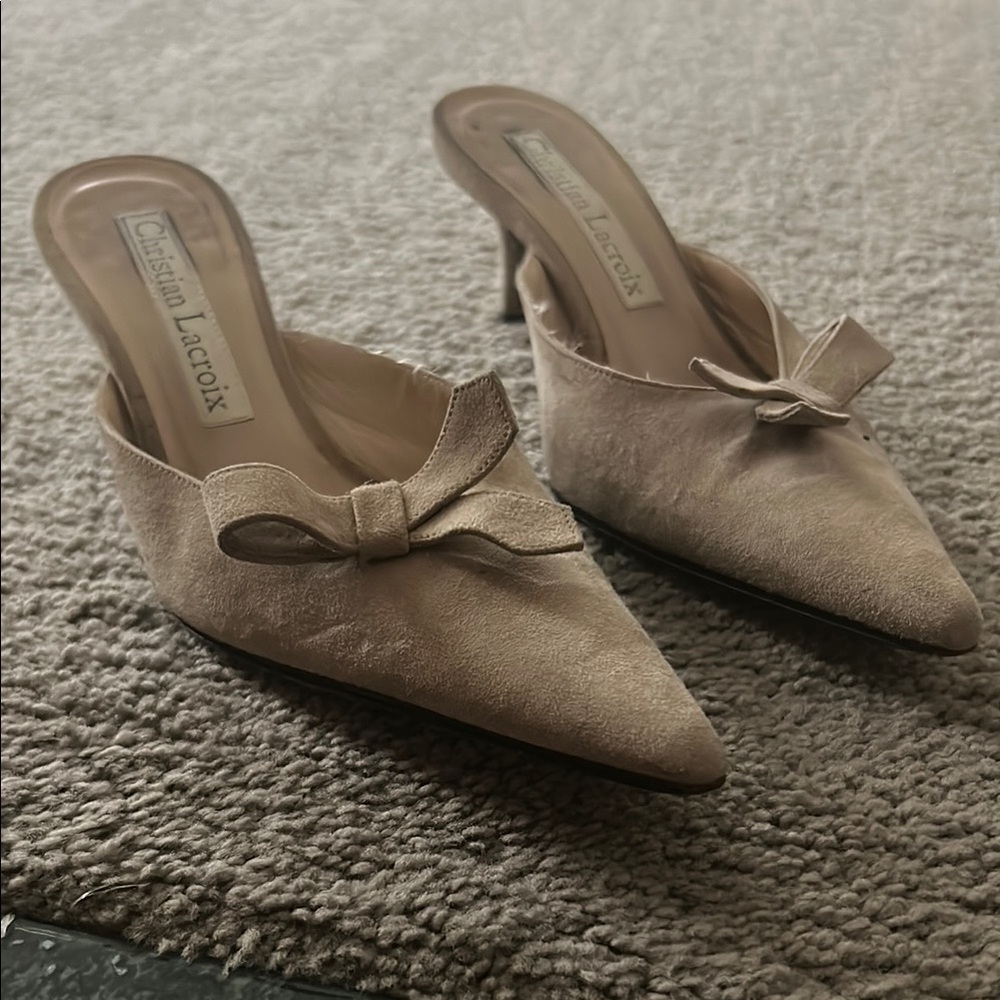 Christian Lacroix Tan Mules Sleek Design